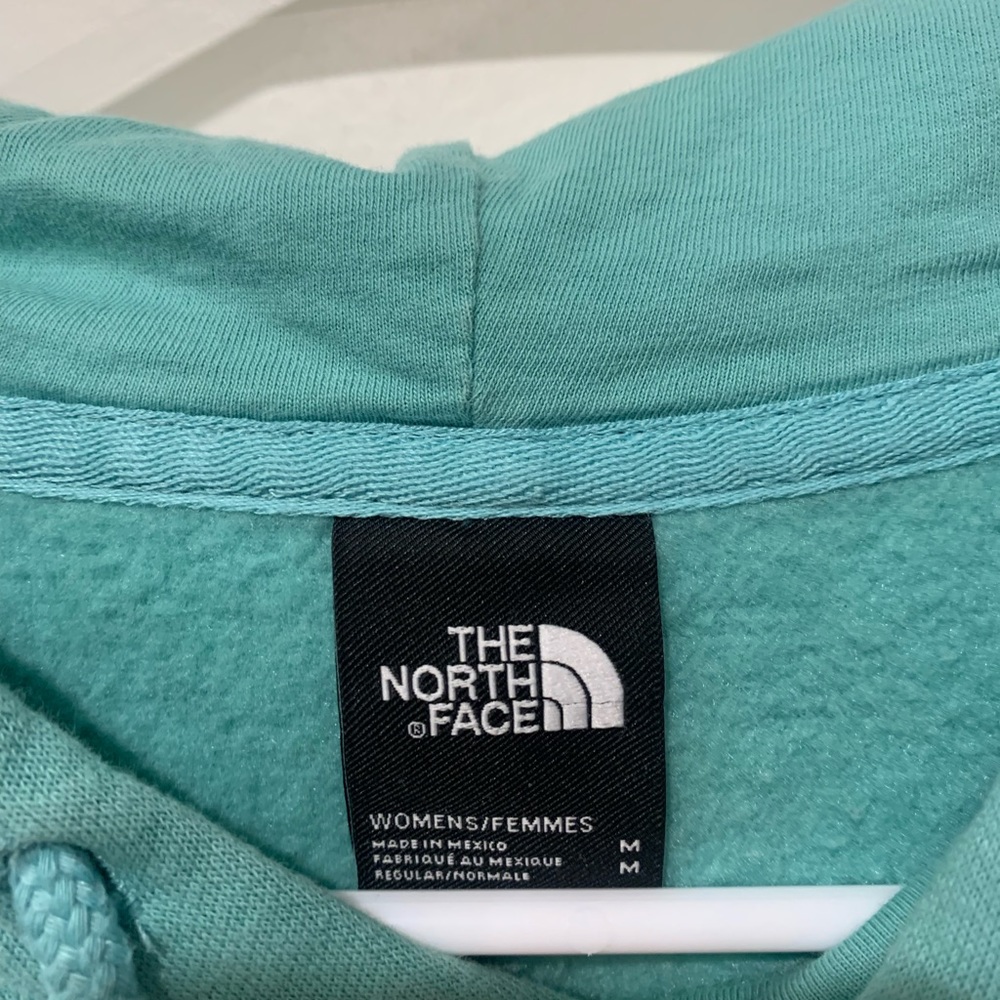 The North Face Turquoise Hooded Sweatshirt Size M - Picture 3 of 9